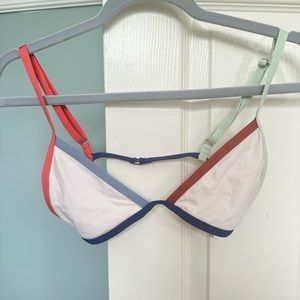 Bikini top white with colored trim